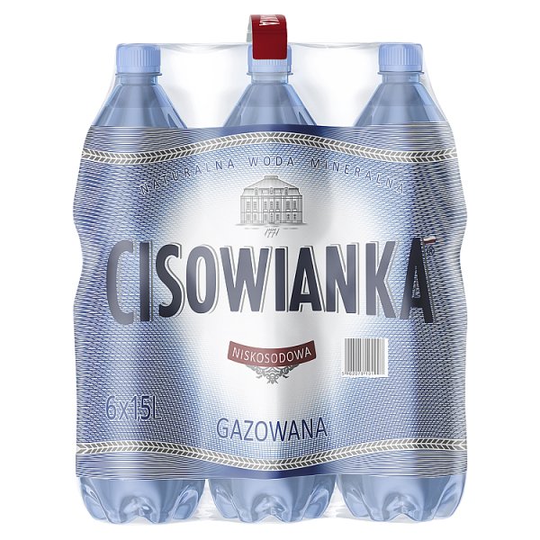 Cisowianka Naturalna woda mineralna gazowana niskosodowa 6 x 1,5 l