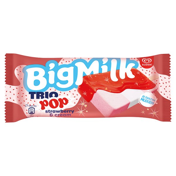 Big Milk Trio Pop Strawberry &amp; Cream Lody 90 ml