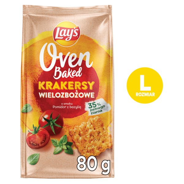 Lay&#039;s Oven Baked Krakersy wielozbożowe o smaku pomidor z bazylią 80 g