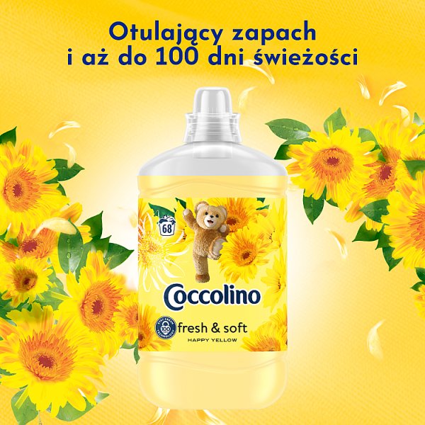 Coccolino Happy Yellow Płyn do płukania tkanin koncentrat 1700 ml (68 prań)