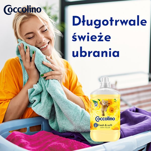 Coccolino Happy Yellow Płyn do płukania tkanin koncentrat 1700 ml (68 prań)