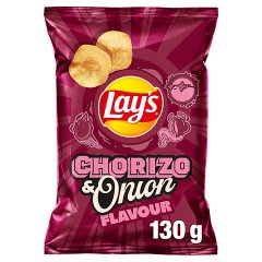 Lay's Chipsy ziemniaczane o smaku kiełbasy chorizo z cebulą 130 g