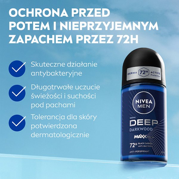 Nivea MEN Deep Dark Wood Antyperspirant DLA Mężczyzn W Kulce 50 ml