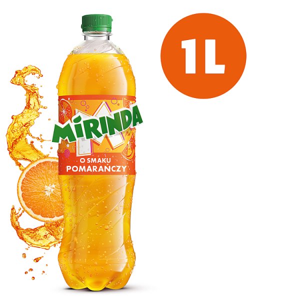 Mirinda Napój gazowany o smaku pomarańczy 1 l