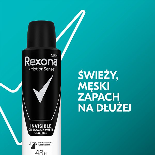 Rexona Men Invisible Black + White Antyperspirant w aerozolu 150 ml