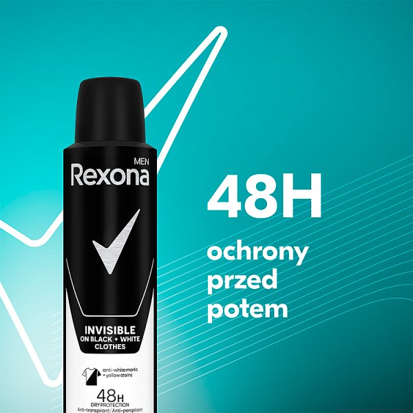 Rexona Men Invisible Black + White Antyperspirant w aerozolu 150 ml