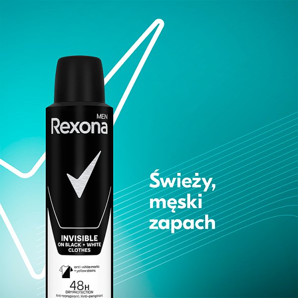 Rexona Men Invisible Black + White Antyperspirant w aerozolu 150 ml