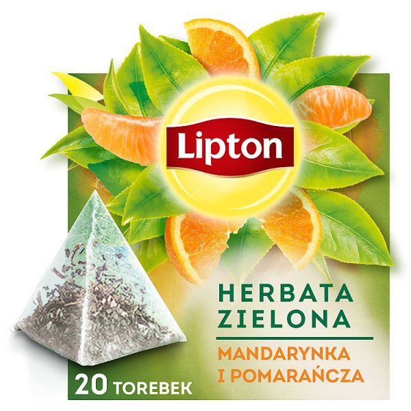 Lipton Herbata zielona mandarynka &amp; pomarańcza 36 g (20 torebek)