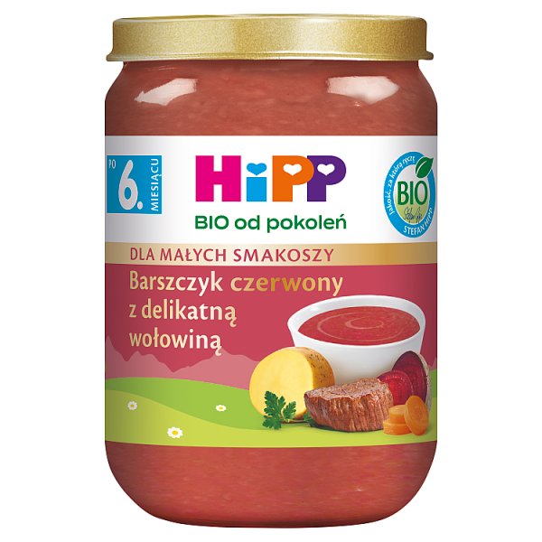 HiPP BIO Barszczyk czerwony z delikatną wołowiną po 6. miesiącu 190 g