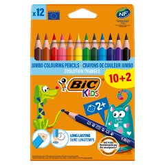 BiC Kids Evolution Triangle Kredki jumbo 12 sztuk