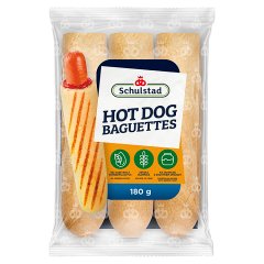 Schulstad Bułki pszenne do przygotowywania hot dogów w stylu francuskim 180 g (3 x 60 g)
