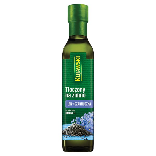 Kujawski Olej lniany tłoczony na zimno z czarnuszką 250 ml