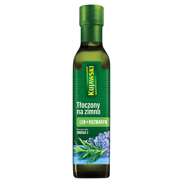 Kujawski Suplement diety olej lniany tłoczony na zimno z rozmarynem 250 ml
