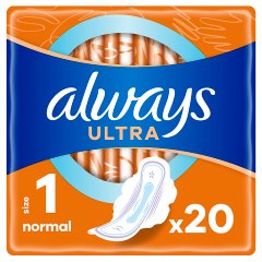 Always Ultra Normal (R1) Ze Skrzydełkami Podpaski 20 Sztuk