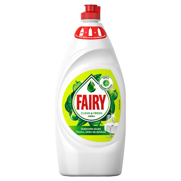 Fairy Clean &amp; Fresh Jabłko Płyn do mycia naczyń zapewniający lśniąco czyste naczynia 900ml