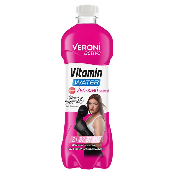 Veroni Active Vitamin Water Napój niegazowany o smaku czerwonych winogron i granatu 555 ml
