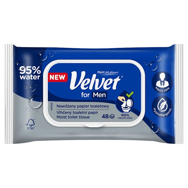 Velvet for Men Nawilżany papier toaletowy 48 sztuk
