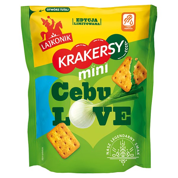 Lajkonik Krakersy mini o smaku zielonej cebulki 100 g