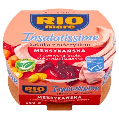 Rio Mare Insalatissime Sałatka z tuńczykiem meksykańska z czerwoną fasolą kukurydzą i papryką 160 g