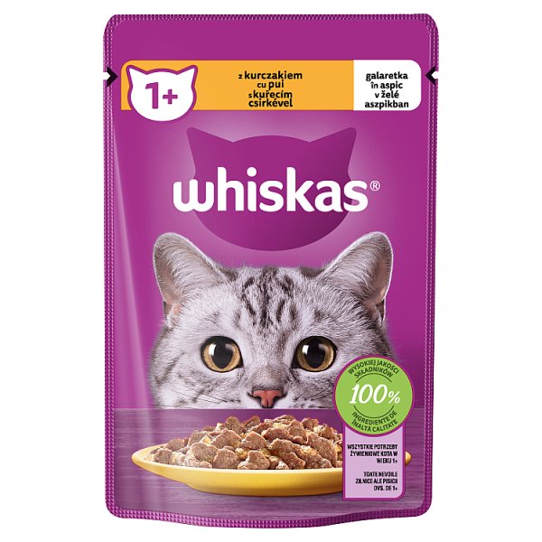 Whiskas Mokra karma dla kotów z kurczakiem galaretka 85 g