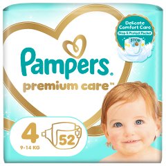 Pampers Premium Care rozmiar 4, 52 pieluszki, 9kg-14kg