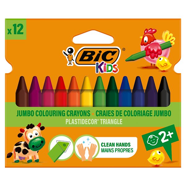 BiC Kids Plastidecor Trójkątne kredki świecowe 12 sztuk
