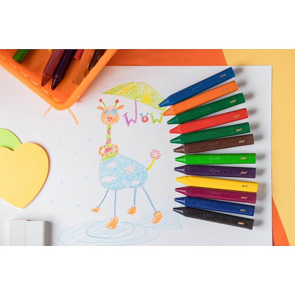 BiC Kids Plastidecor Trójkątne kredki świecowe 12 sztuk