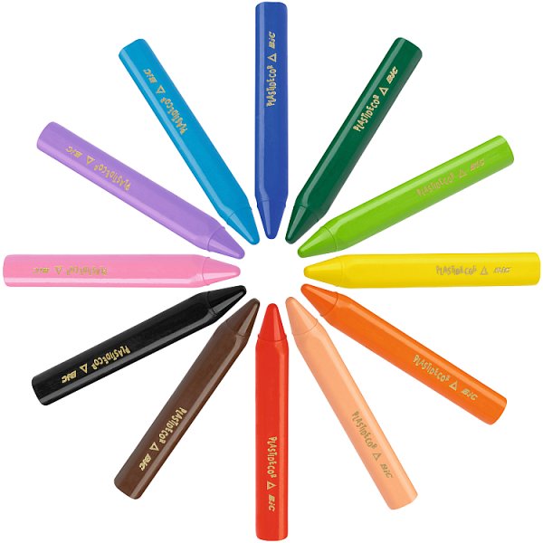 BiC Kids Plastidecor Trójkątne kredki świecowe 12 sztuk