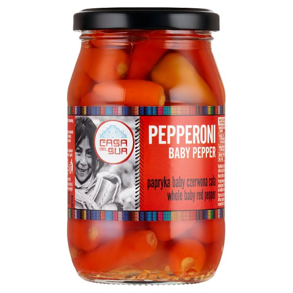 Casa del Sur Papryka baby czerwona Pepperoni cała 325 g