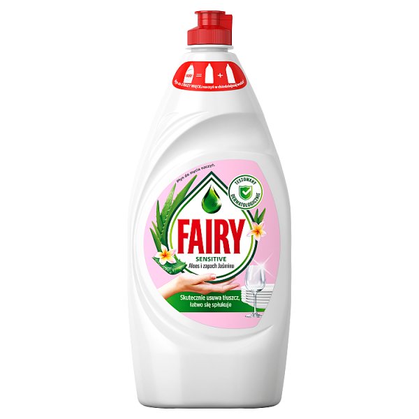 Fairy Skóra wrażliwa Aloe Vera &amp; Pink Jasmine Płyn do mycia naczyń, delikatny dla skóry 900 ML