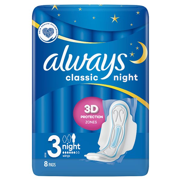 Always Podpaski ze skrzydełkami Classic Night (rozmiar 3) x8