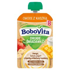 BoboVita Drugie Śniadanko Owoce z kaszką mango banan jogurt po 8 miesiącu 100 g