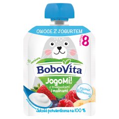 BoboVita JogoMi! Owoce z jogurtem z truskawkami i malinami po 8 miesiącu 80 g