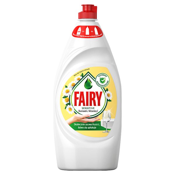 Fairy Skóra wrażliwa Chamomile &amp; Vitamin E Płyn do mycia naczyń, delikatny dla skóry 900 ML