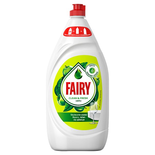 Fairy Clean &amp; Fresh Jabłko Płyn do mycia naczyń zapewniający lśniąco czyste naczynia 1350ml