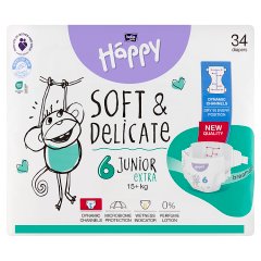 Bella Baby Happy Pieluszki jednorazowe 6 junior extra 15+ kg 34 sztuki