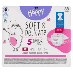 Bella Baby Happy Pieluszki jednorazowe 5 junior 11-18 kg 38 sztuk