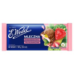 E. Wedel Czekolada mleczna rabarbarowo-truskawkowa 289 g