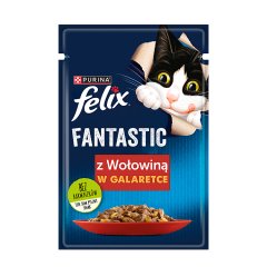 Felix Fantastic Karma dla kotów z wołowiną w galaretce 85 g