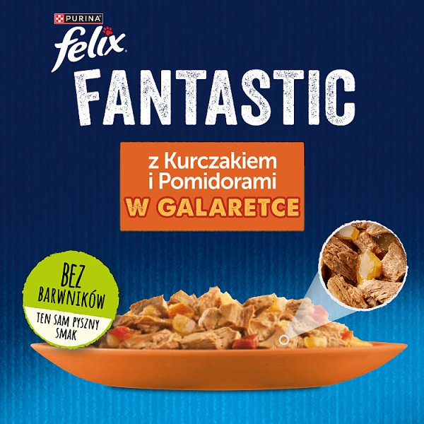 Felix Fantastic Karma dla kotów z kurczakiem i pomidorami w galaretce 85 g