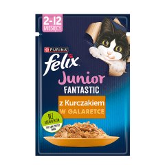 Felix Fantastic Junior Karma dla kociąt kurczak w galaretce 85 g