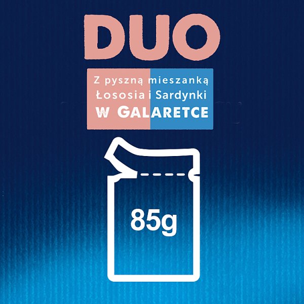 Felix Duo Karma dla kotów z pyszną mieszanką łososia i sardynki w galaretce 85 g