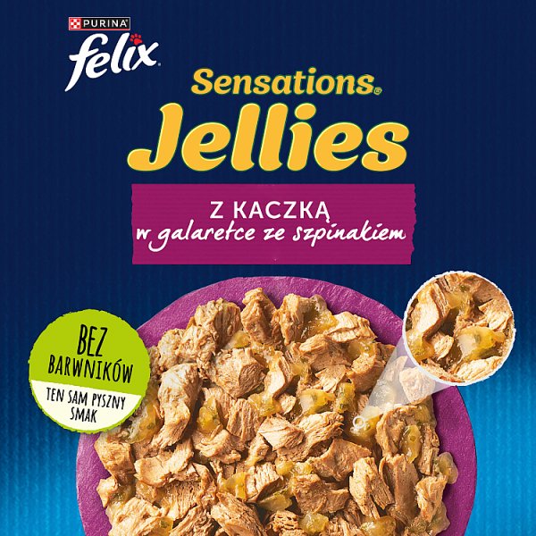 Felix Sensations Jellies Karma dla kotów z kaczką w galaretce ze szpinakiem 85 g