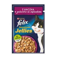 Felix Sensations Jellies Karma dla kotów z kaczką w galaretce ze szpinakiem 85 g