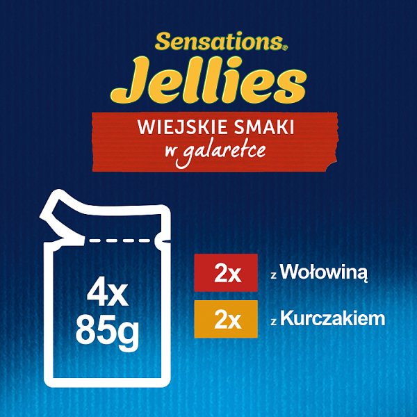 Felix Sensations Jellies Karma dla kotów wiejskie smaki w galaretce 340 g (4 x 85 g)