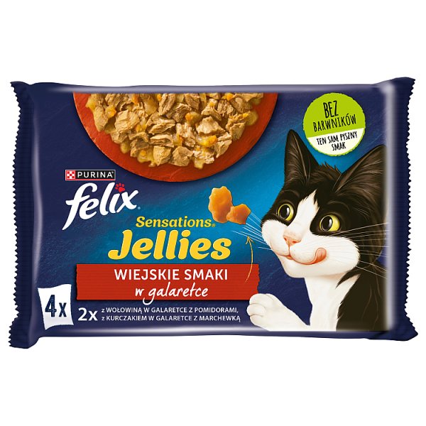 Felix Sensations Jellies Karma dla kotów wiejskie smaki w galaretce 340 g (4 x 85 g)