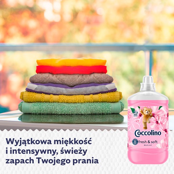 Coccolino Silk Lily Płyn do płukania tkanin koncentrat 1700 ml (68 prań)