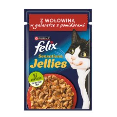 Felix Sensations Jellies Karma dla kotów z wołowiną w galaretce z pomidorami 85 g