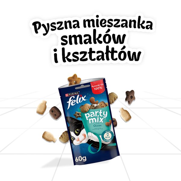 Felix Party Mix Ocean Przekąski o smaku łososia dorsza czarnego i pstrąga 60 g