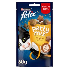Felix Party Mix Original Przekąski o smaku kurczaka wątróbki i indyka 60 g